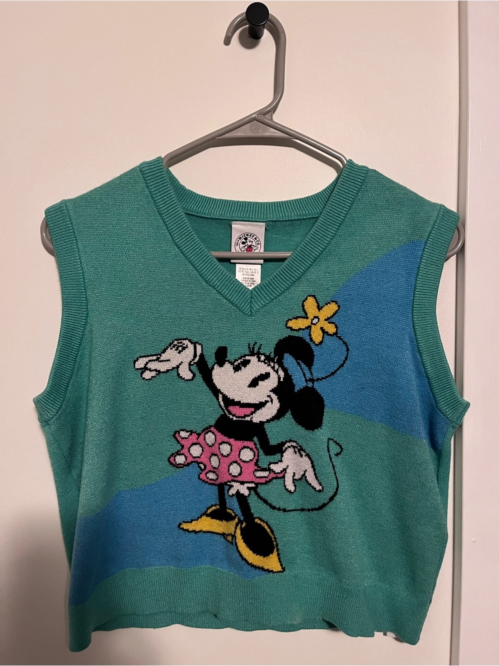 Minnie Mouse Sleeveless Knit Vest - Teal Green